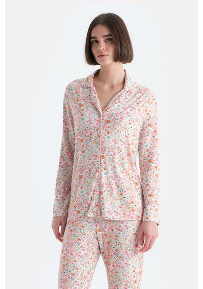 Eros Esk33518 Uzun Kol Gömlek Pijama Tk Pembe