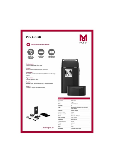 Moser Pro Finish Profosyonel Elekli Saç Sıfırlama Tıraş Makinesi