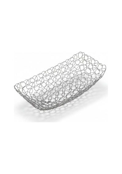 Ferforje Metal Dekoratif Ekmeklik, Meyvelik, Dekoratif Tabak 36cm Gümüş Renk