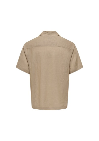 Only & Sons Onslaurence Lınen Resort Collar Ss Noos Erkek Gri Gömlek - 22036242