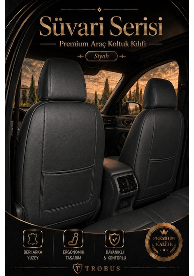 Kia Venga 2012-2015 Uyumlu Süvari Serisi Siyah Mavi Oto Koltuk Kılıfı