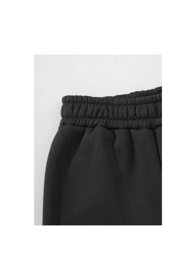 Tarzsokak Letter Embroidery Thermal Lined 4 Mevsim Eşofman Siyah