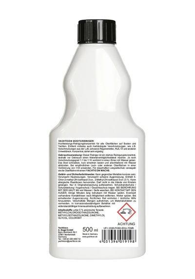 Yachticon - Yüksek Performanslı Tekne Ve Bot Temizleyici 500 Ml : Endüstriyel Kirlere, Siyah Yağmur İzlerine Ve İnatçı Yağlara Karşı