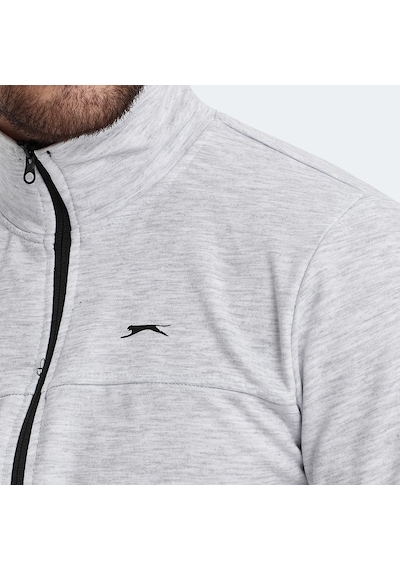Slazenger ORDER IN Erkek Fermuarlı Dik Yaka Cepli Gri Eşofman Takımı