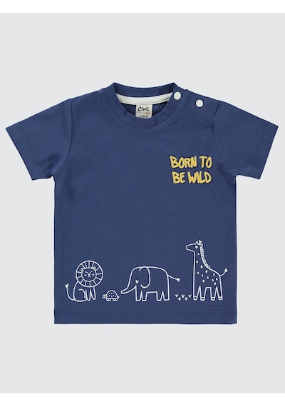Civil Baby Erkek Bebek 3'lü Tişört Set 6-18 Ay Lacivert Lacivert