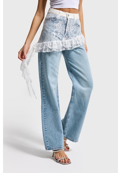 Itsbasic Kadın Ice Kot Rengi 4s5-99 Straight Fit %100 Koton Dantel Detaylı Etek Özel Tasarım Denim Jean Buz Mavi Itsbasic Kadın Ice Kot Rengi 4s5-99 Straight Fit %100 Koton Dantel Detaylı Etek Özel Tasarım Denim Jean Buz Mavi