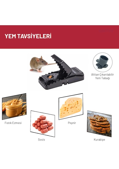 Fare Tuzağı 6'lı Paket, Güçlü Yaylı Kemirgen Yakalama Sistemi Yeniden Kullanılabilir Hijyenik Fare Kapanı
