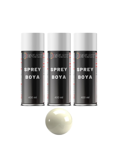 3 Adet Ral 1013 Kırık Beyaz Sprey Boya 400 Ml.