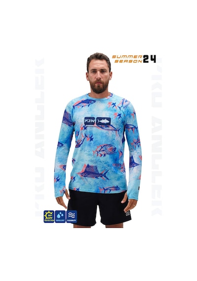 Fujin Pro Angler S24 T-shirt Echo Fish Mavi