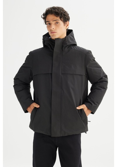 Lee Relaxed Fit Rahat Kesim Kapüşonlu Erkek Şişme Mont L2520258001 Siyah