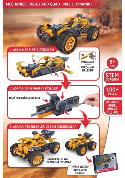 Clemen-toni Mechanics Buggy & Quad 2 Model Bir Arada S.t.e.m. Mühendislik Ve Yapı Seti
