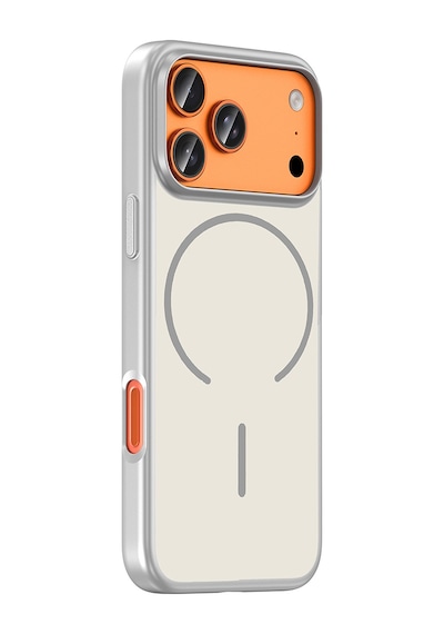 Apple iPhone Uyumlu 17 Pro Kılıf Magsafe Şarj Özellikli Ultra İnce Mat Soft Lora Pc Kapak Gümüş