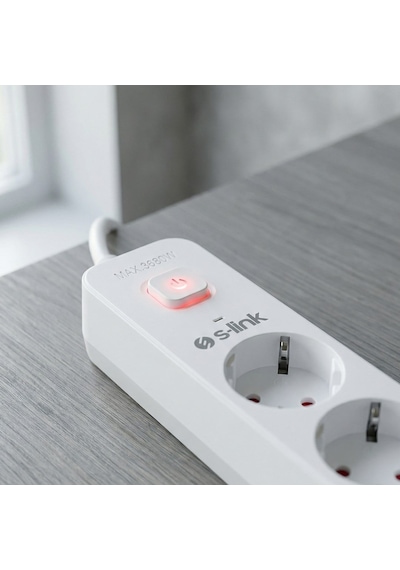 S-link Spg501s 1.5 Metre Kablolu 750 Joule 1.5 Mm Anahtarlı 5'li Akım Korumalı Priz 1.5 M