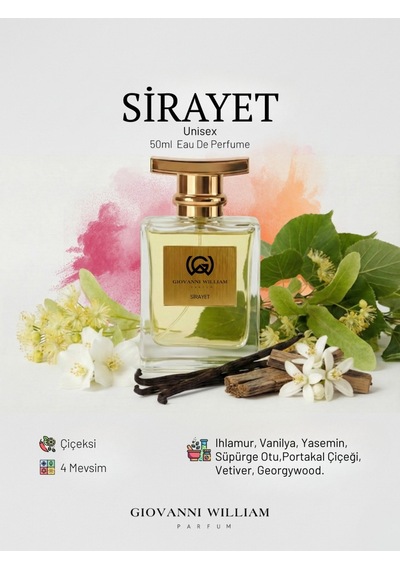 Sirayet Erkek Yazlık Parfüm Güçlü Kalıcı Yayılımlı Ihlamur Çiçeği, Bal, Yasemin Çiçeksi