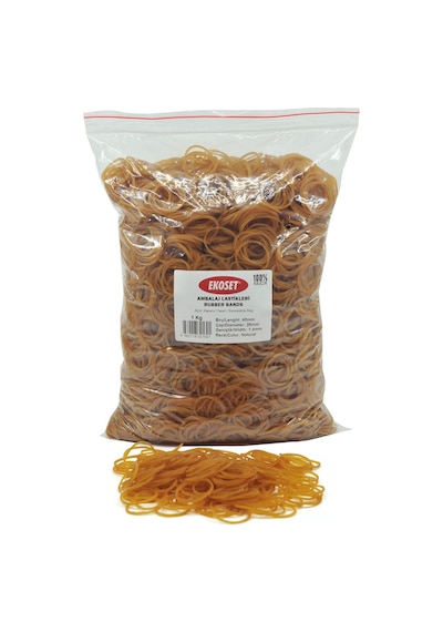 Ekoset Kauçuk Paket Ambalaj Para Lastiği 40'Lık 1 Kg 40Mm