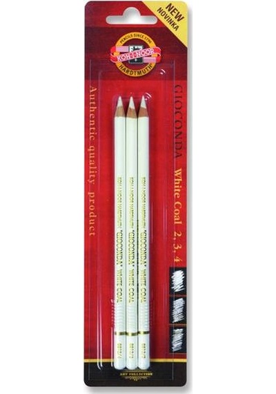 Koh-I Noor Gioconda White Coal Beyaz Kömür Füzen Kalem 3'lü Set