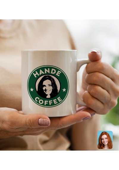 Bk Gift Kişiye Özel İsimli Fotoğraflı Coffe Tasarımlı Beyaz Kupa Bardak-1, Babaya Hediye, Arkadaşa Hediye