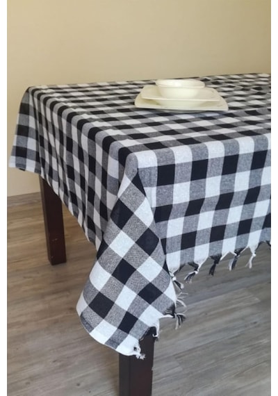 Deniz Marketim 140 X 140 Cm Siyah Yerli Masa Örtüsü Sofra Bezi Piknik Örtüsü Çok Renkli
