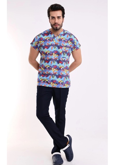 Yarasa Kol Dijital Unisex Desenli Üst - 6530 Deniz Canlıları
