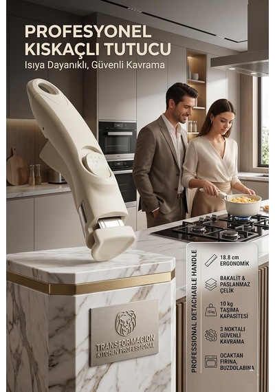 Profesyonel Tencere Kulpu, 10kg Taşıyan Tak-çıkar Güvenli Tava Sapı 722197 7/8 Yaş