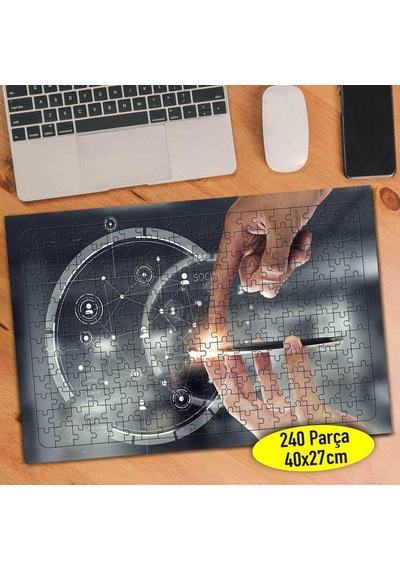 Sosyal Ağ Uzantısı Sembolleri 240 Parça Puzzle Yapboz-113536437
