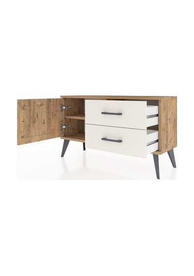 Arges Şifonyer Tek Raflı 2 Çekmeceli Tek Kapaklı 88x30x48 Çam-çam/aytaşı Çam/aytaşı