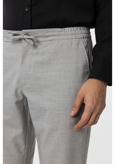 Süvari Slim Kalıp Gri Bağcıklı Jogger Pantolon Gri