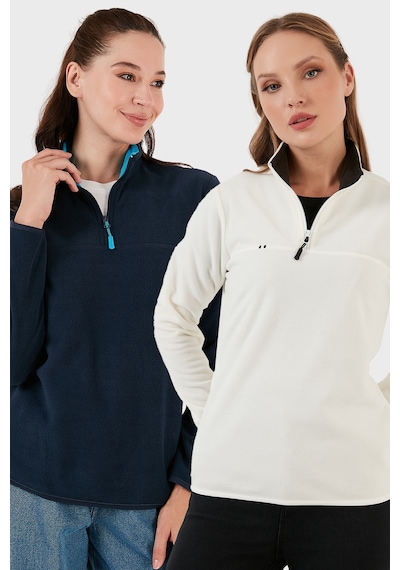 Lela Slim Fit Yumuşak Dokulu Anti-Pilling Tüylenme Yapmayan 2'Li Paket Bayan Polar 5907000S2 Ekru-Lacivert Lela Slim Fit Yumuşak Dokulu Anti-Pilling Tüylenme Yapmayan 2'Li Paket Bayan Polar 5907000S2 Ekru-Lacivert