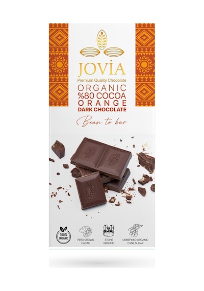 Jovia Organik %80 Cocoa Orange Dark Çikolata 85 G - 3 Adet Tarı