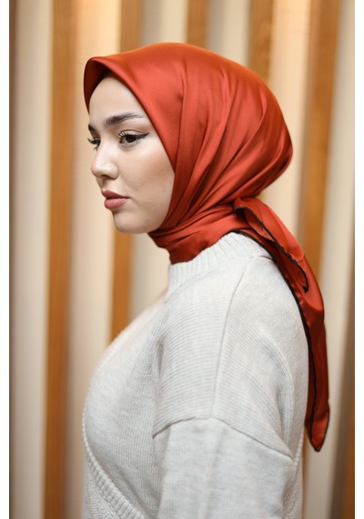 Silk Home Düz Micro Saten Eşarp 28013-13 Bakır