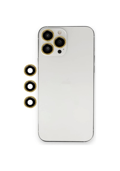 Apple Uyumlu iPhone 12 Pro Shine Kamera Lens - Gold Diğer