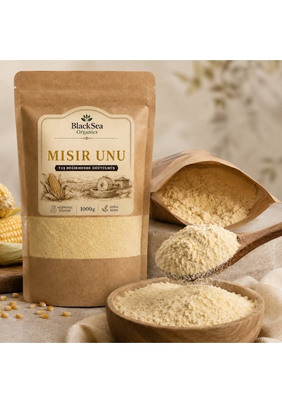 Blacksea Organics Ata Tohum Taş Değirmen Mısır Unu 1 Kg - Muhlama, Kuymak Ve Ekmeklik