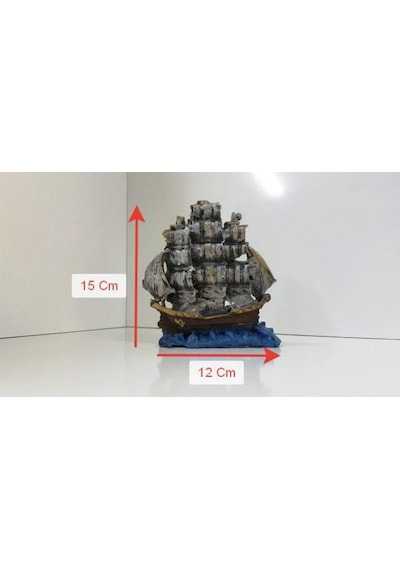 Akvaryum Dekor Gemi Yelkenli 12 Cm