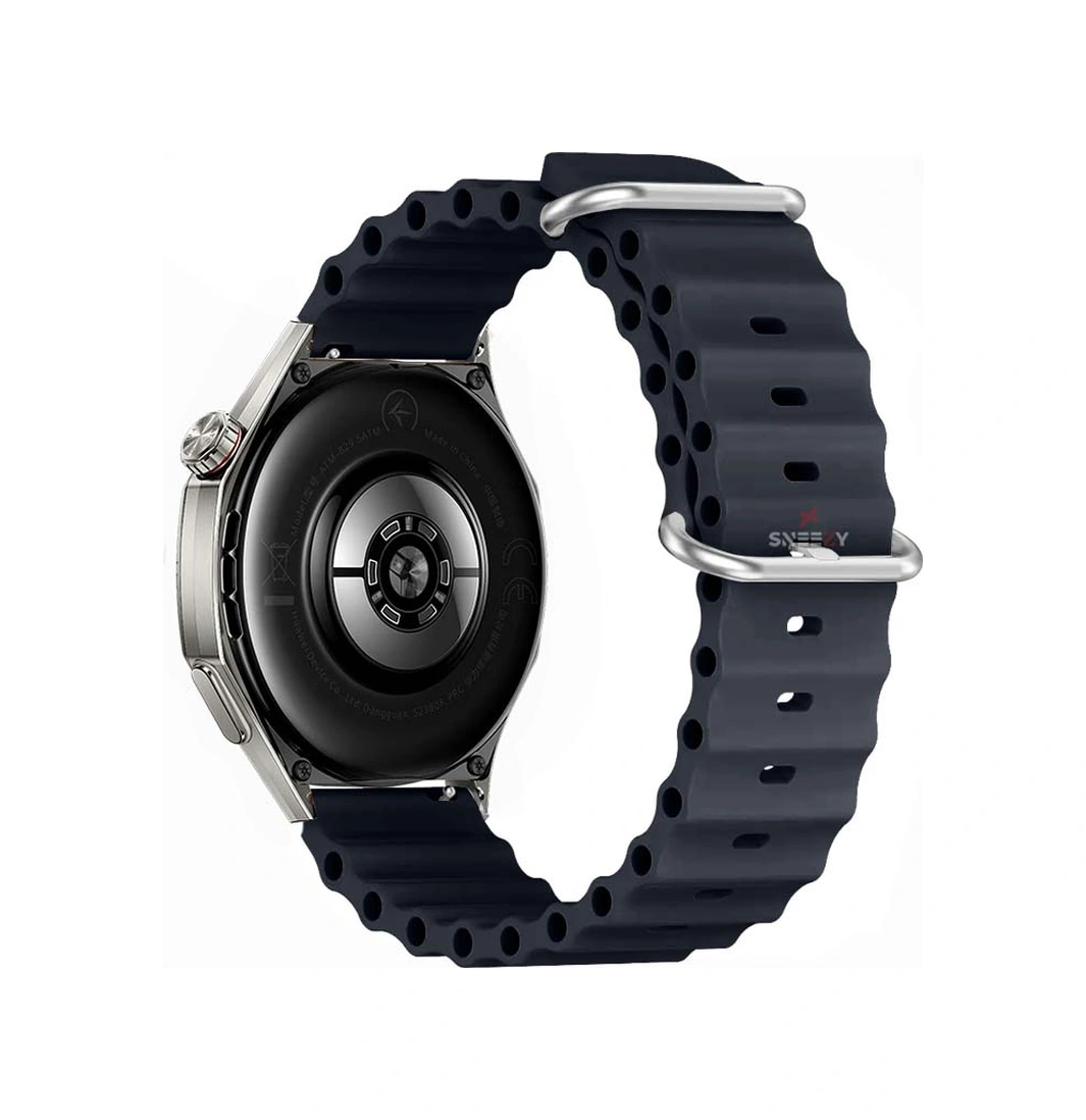 Huawei Watch Gt6 46mm İle Uyumlu Dalga Desenli Tokalı Yumuşak Ocean Soft Silikon Kordon