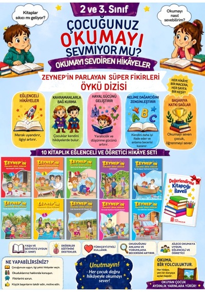 2. Sınıflar İçin Eğlenceli En Yeni Okumayı Sevdiren 10'lu Öykü Seti