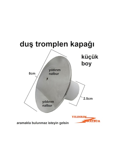 LÜKS DUŞ TEKNESİ KAPAK KÜÇÜK BOY KROM PLASTİK KAPAK KÜVET SİFONU