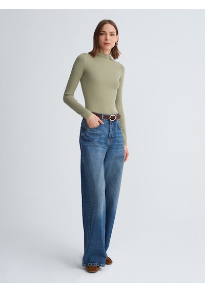 Dilvin 31433 Dik Yaka Top-çağla Çağla