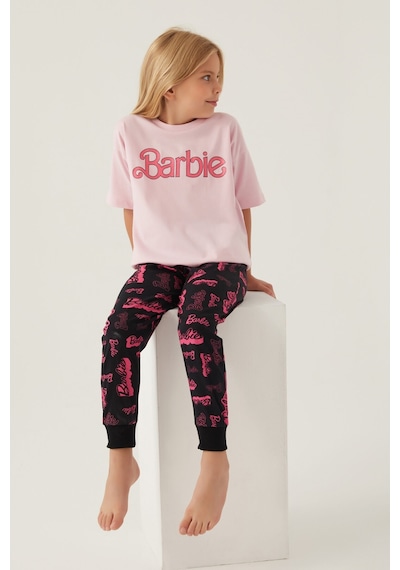 Barbie Cool Toz Pembe Kız Çocuk Pijama Takımı 5274-42805 Toz Pembe