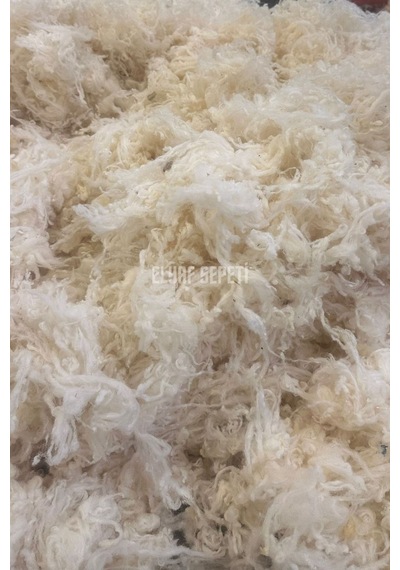1 Kg 100% L Yıkanmış Taranmamış Saf Merinos Kuzu Yünü Renksiz