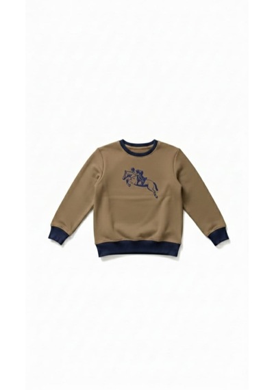 Coupon Çocuk Sweatshirt / Logo Baskılı Kahve