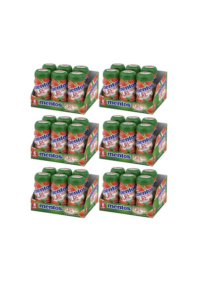 Mentos Pure Fresh Karpuz Aromalı Şekersiz Tatlandırıcılı Draje Sakız 90 Gr X 6 Adet X 6 Adet-372