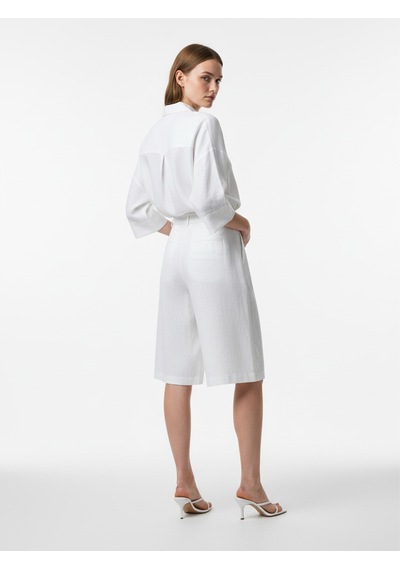 Xint Beyaz %100 Keten Oversize Şort 275453