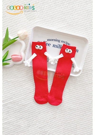 Color Socks Kırmızı Çocuk Mıknatıslı El Ele Tutuşan Çoraplar Topuksuz Kırmızı Color Socks Kırmızı Çocuk Mıknatıslı El Ele Tutuşan Çoraplar Topuksuz Kırmızı