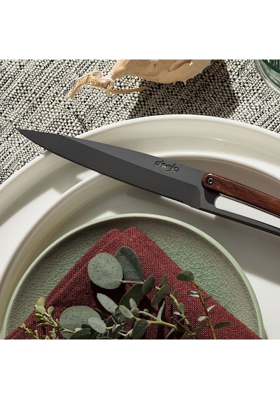 6 Deejo Steak Knives Serrated, Coral Wood