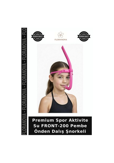 Premium Spor Aktivite Su Front-200 Pembe Önden Dalış Şnorkeli