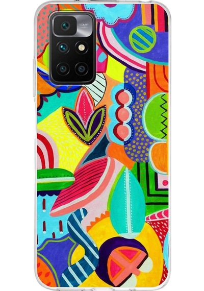 Xiaomi Redmi 10 İle Uyumlu 1mm Slim Fit Retro Renkler 6 Baskılı Şeffaf Kılıf