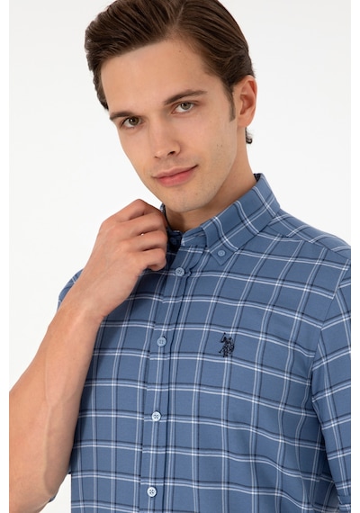 U.s. Polo Assn. Erkek Koyu Mavi Gömlek Desenli 50296615-vr032 Koyu Mavi
