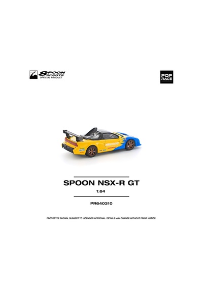 Pop Race Honda Nsx-r Gt Spoon Sports 1:64 Diecast Model Araba Pr640310