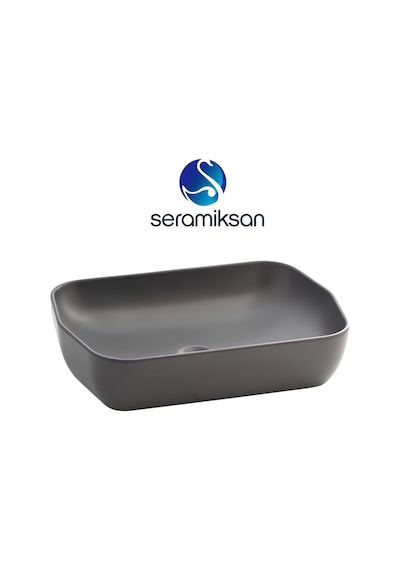 Seramiksan Tezgahüstü Lavabo Mat Antrasit 55 CM