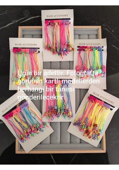 Bir Kart Sallantılı Mandallı Kız Çocuk Tokası Figürlü Mandal Toka Pembe